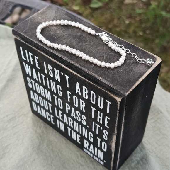 💋💎👶Genuine Pearl & Sterling Bracelet👶💎💋 - Picture 2 of 3